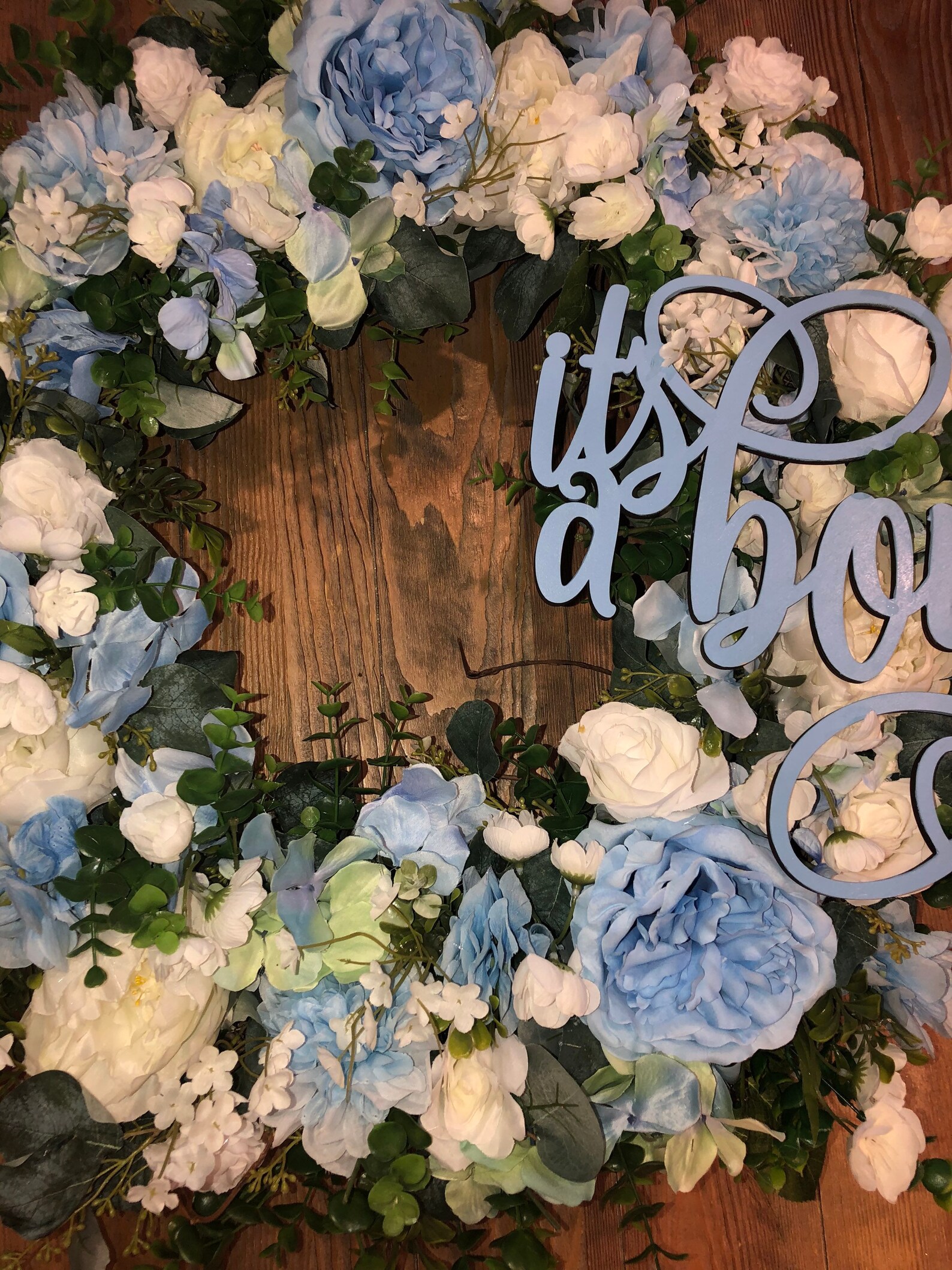 Custom its a Boy Wreath Baby Wreath Baby Boy Floral | Etsy