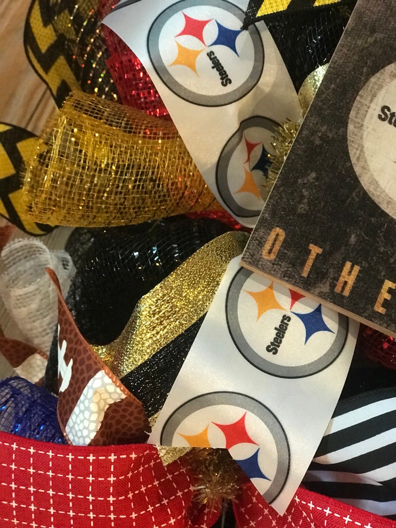 Pittsburg Steelers Front Door Wreath Football Wreath | Etsy