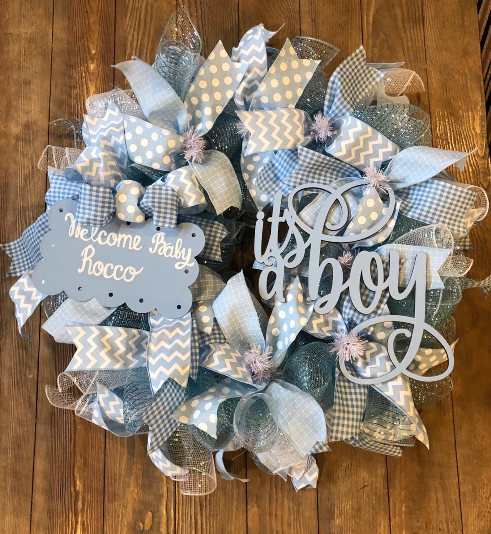 Custom Its a Boy Wreath baby boy wreath Front Etsy