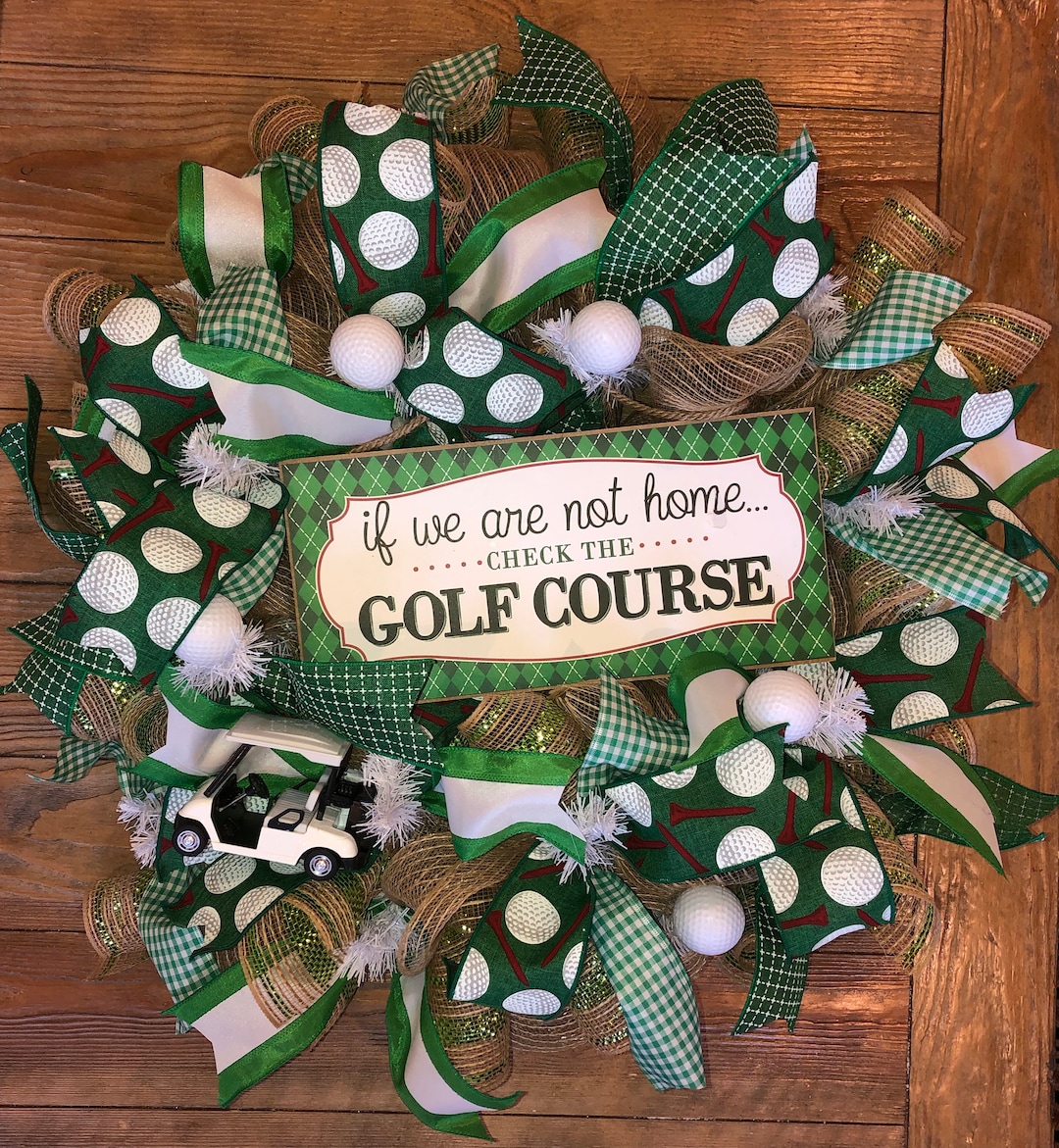 Golf Wreath Golf Front Door Wreath Golf Cart Wreath Golf Etsy