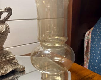 Vintage Iridescent Amber Glass Hurricane Lamp Shade Chimney
