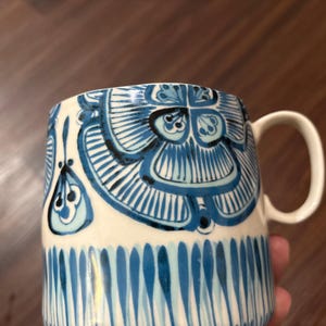 Anthropologie Oscar Mug Blue And White image 6