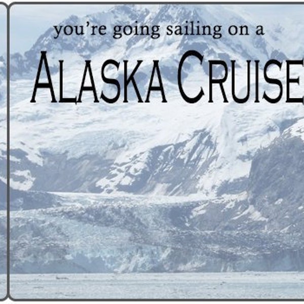 Alaska Cruise Ticket Boarding Pass Gift, Printable Editable Instant Digital Download, Mountain Scene 1