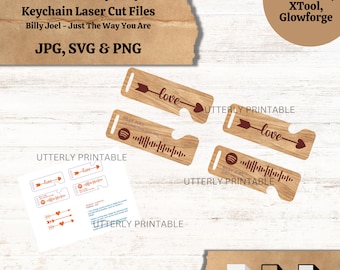 Valentines Couple Keychains - SVG Laser Cut Files - Jpg Png Pdf | Billy Joel - Just The Way You Are