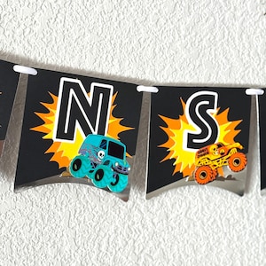 Monster Truck Birthday Banner | Boys Monster Jam Party Decoration