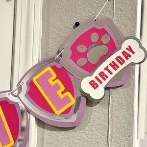 Puppy Patrol Pink Birthday Banner