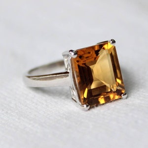 Citrine ring, Sterling Silver ring, cocktail ring, engagement ring, anniversary gift, birthstone ring, citrine jewelry, gift for her