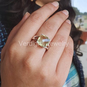 Beautiful lemon quartz ring, Sterling silver jewelry, handmade, gemstone jewelry, Christmas gift, Birthstone ring, November Birthstone