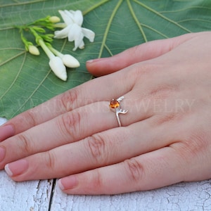 Natural Citrine Ring, Cute Sterling silver statement ring, Handmade Jewelry, November birthstone, Anniversary gift