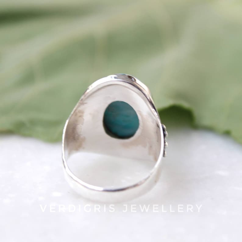 native American style alternative engagement ring Natural larimar ring 100/% handmade Bold Sterling Silver Statement ring AAA larimar