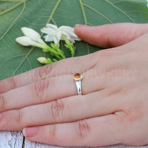 Natural Citrine Ring, Cute Sterling silver statement ring, Handmade Jewelry, November birthstone, Anniversary gift