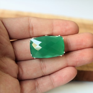 Natural green onyx ring, Sterling Silver ring, cocktail ring, alternative engagement ring, boho ring, birthstone ring, green onyx jewelry