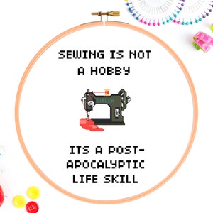 Sewing Skills - Funny Crafting Meme Cross Stitch Pattern PDF Instant Download