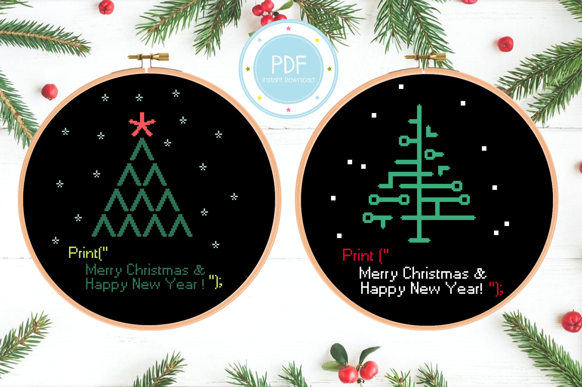 Cute Ascii and Coded Christmas Tree Nerd and Computer Geek Etsy