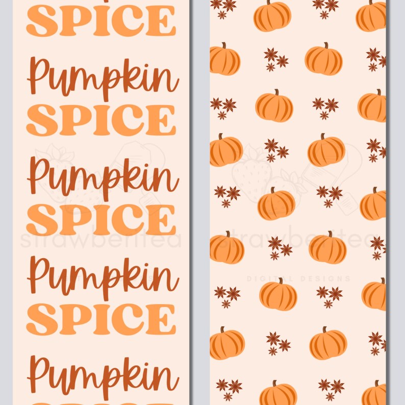Pumpkin Spice Printable Bookmarks - PNG & PDF - Fall Autumn Coffee Cozy ...