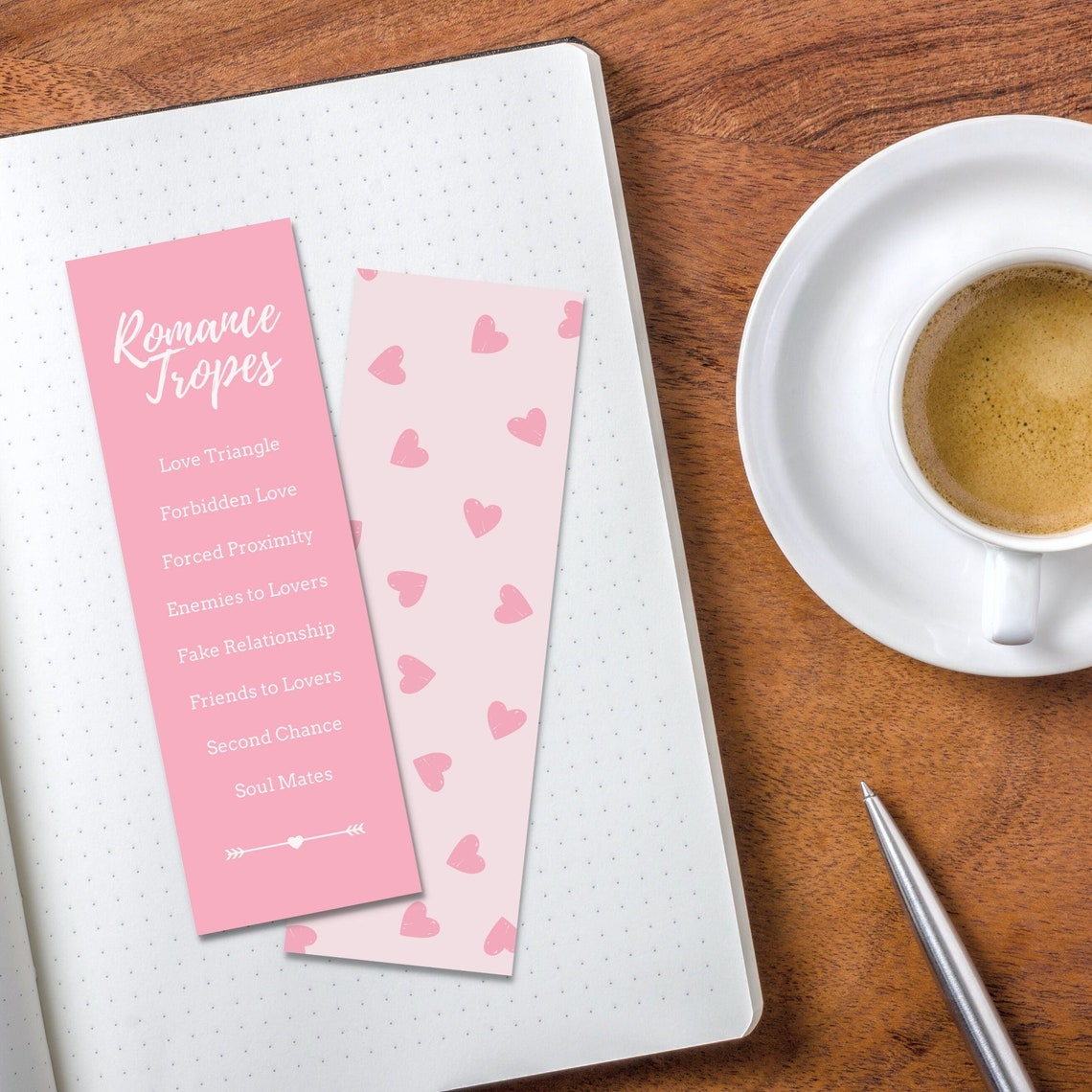 Romance Tropes Pink Printable Bookmarks Valentine's Day Gift ...
