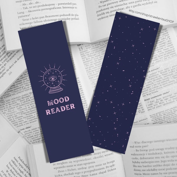 Mood Reader Printable Bookmarks (Constellation Print, Purple Bookmark, Funny Bookmark, Cute Bookmark, Bookish Gift, Gifts for Readers)