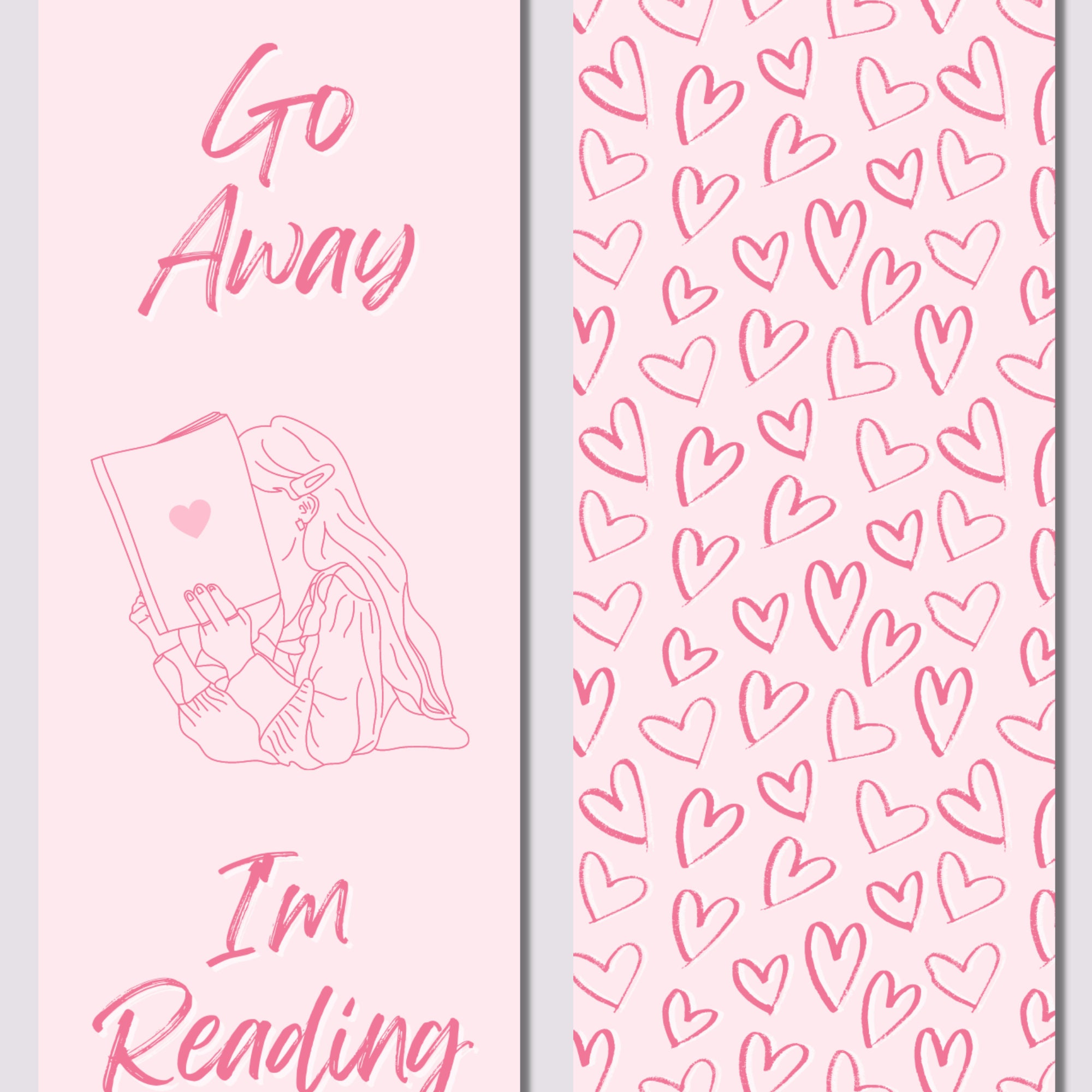 Go Away I'm Reading Pink Printable Bookmarks Bookish Gifts, Gifts for ...