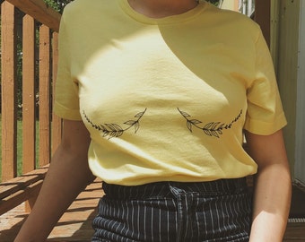 Earth Boob Tee Short Sleeve T Shirt Boob Shirt With Vines Earth Boob Tee Short Sleeve T Shirt Boob Shirt With Vines