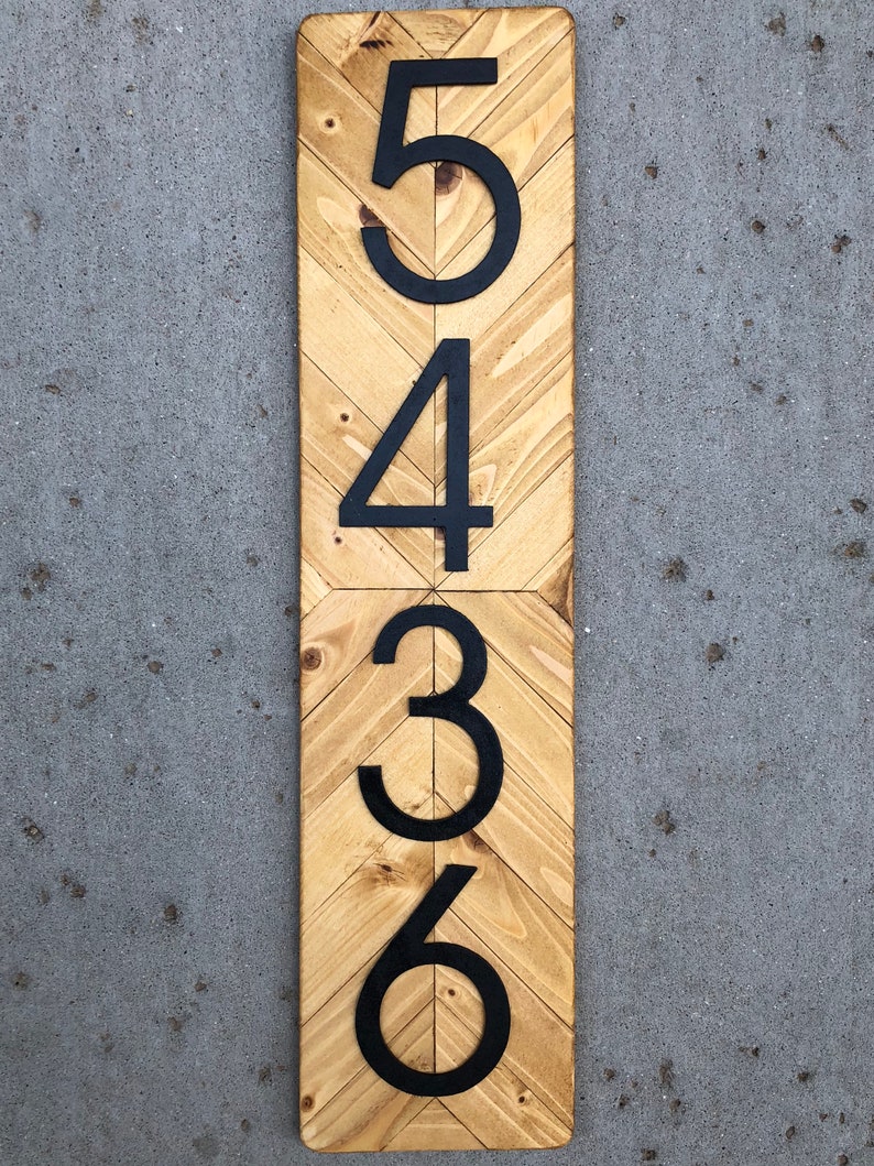 House Number Plaque Vertical Vertical House Numbershouse Etsy