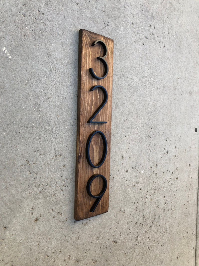 Address Plaque Vertical Vertical House Numbers Modern ...