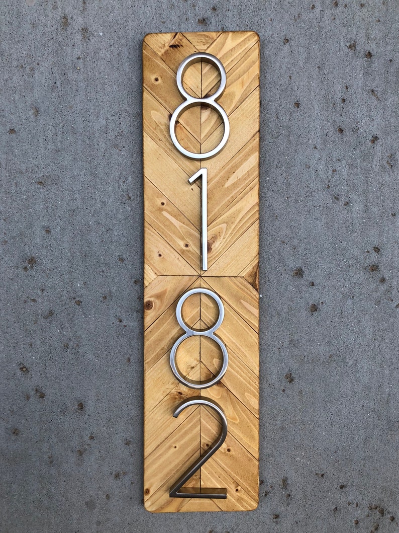 House number plaque Vertical House Numbers Modern House Etsy