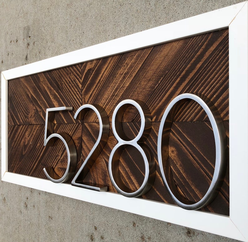 Horizontal House Numbers Horizontal Address Plaque Etsy