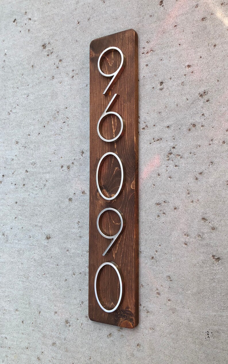 Address Plaque Vertical Vertical House Number Plaque Modern Etsy