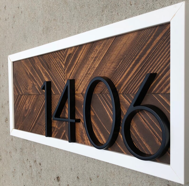 Horizontal House Numbers Horizontal Address Plaque Etsy