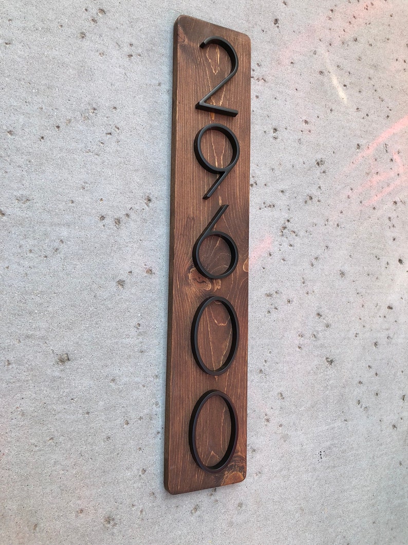 Address Plaque Vertical Vertical House Number Plaque Modern Etsy