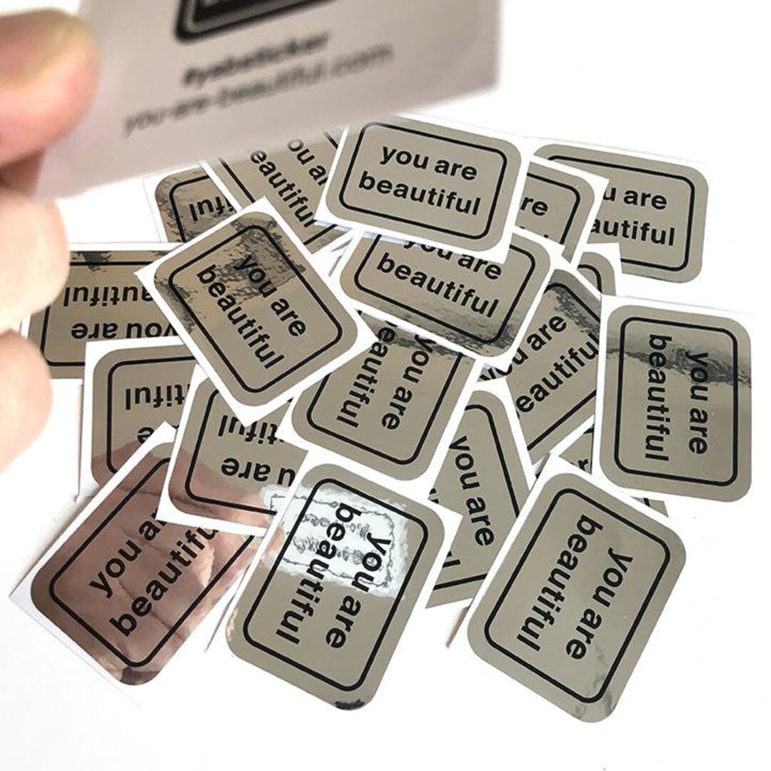 You Are Beautiful Mirrored Stickers Etsy