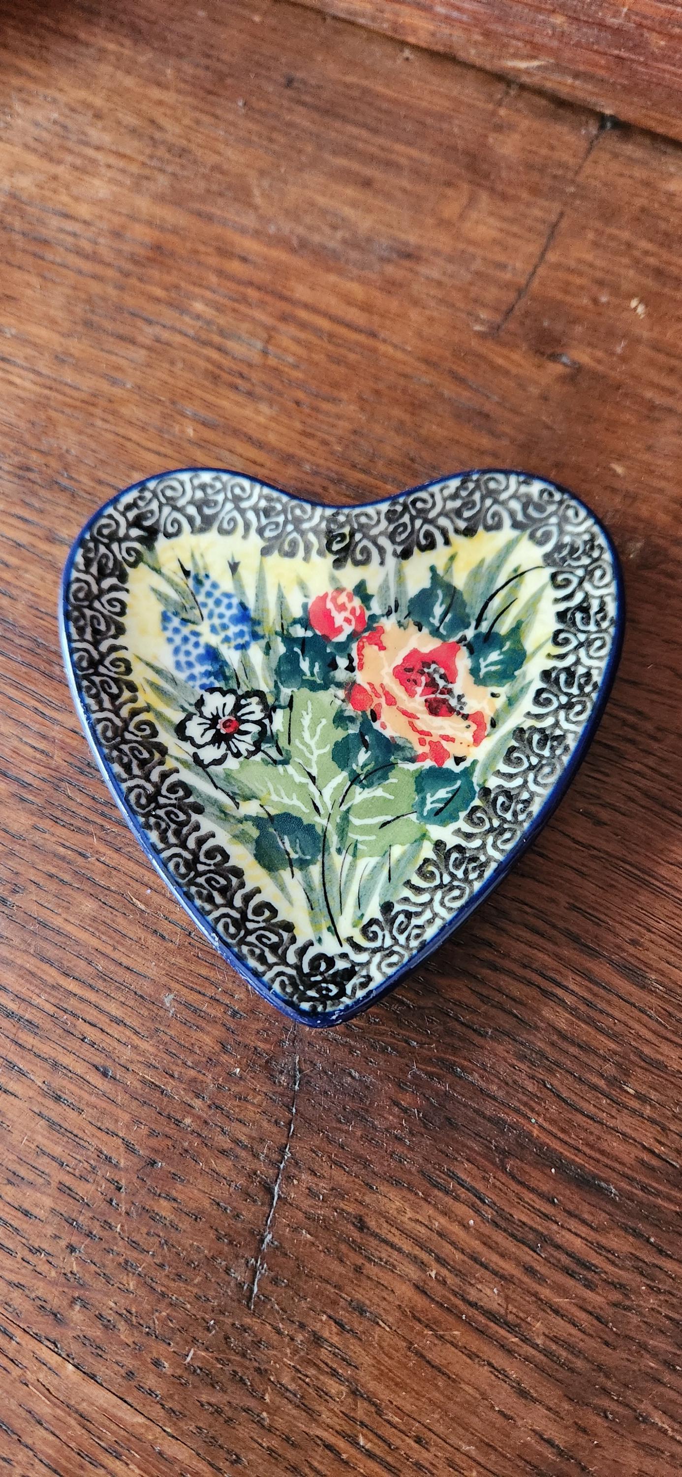 Blue Rose Polish Pottery Dots Teabag Holder Maldives