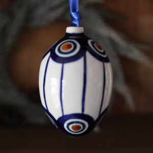 NEW Egg Bolesławiec Christmas Tree Ornament Hand-Painted Polish Pottery
