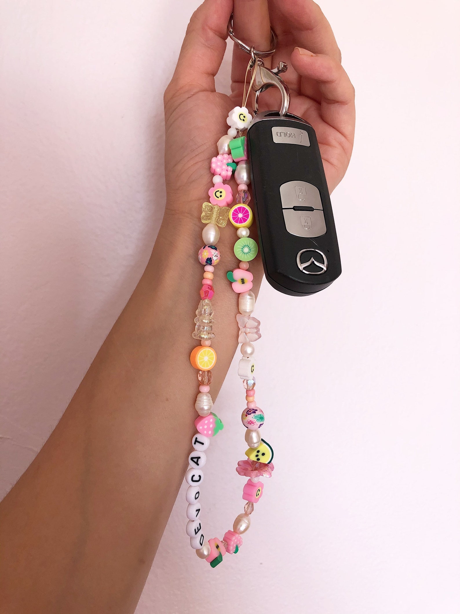 Custom 90s funky beaded keychain Etsy