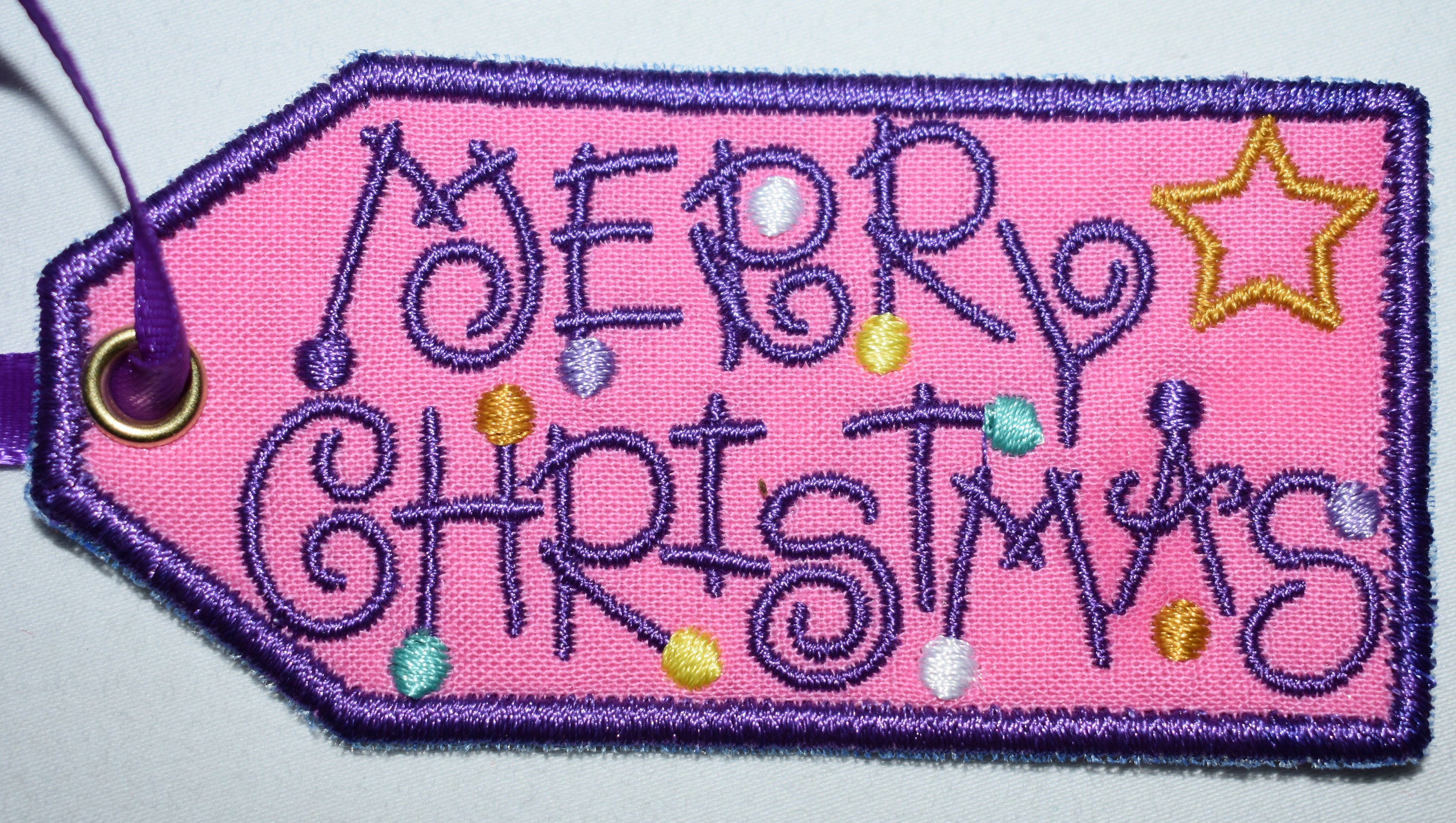 Machine Embroidered Christmas Gift Tag Set for Little Girls Etsy