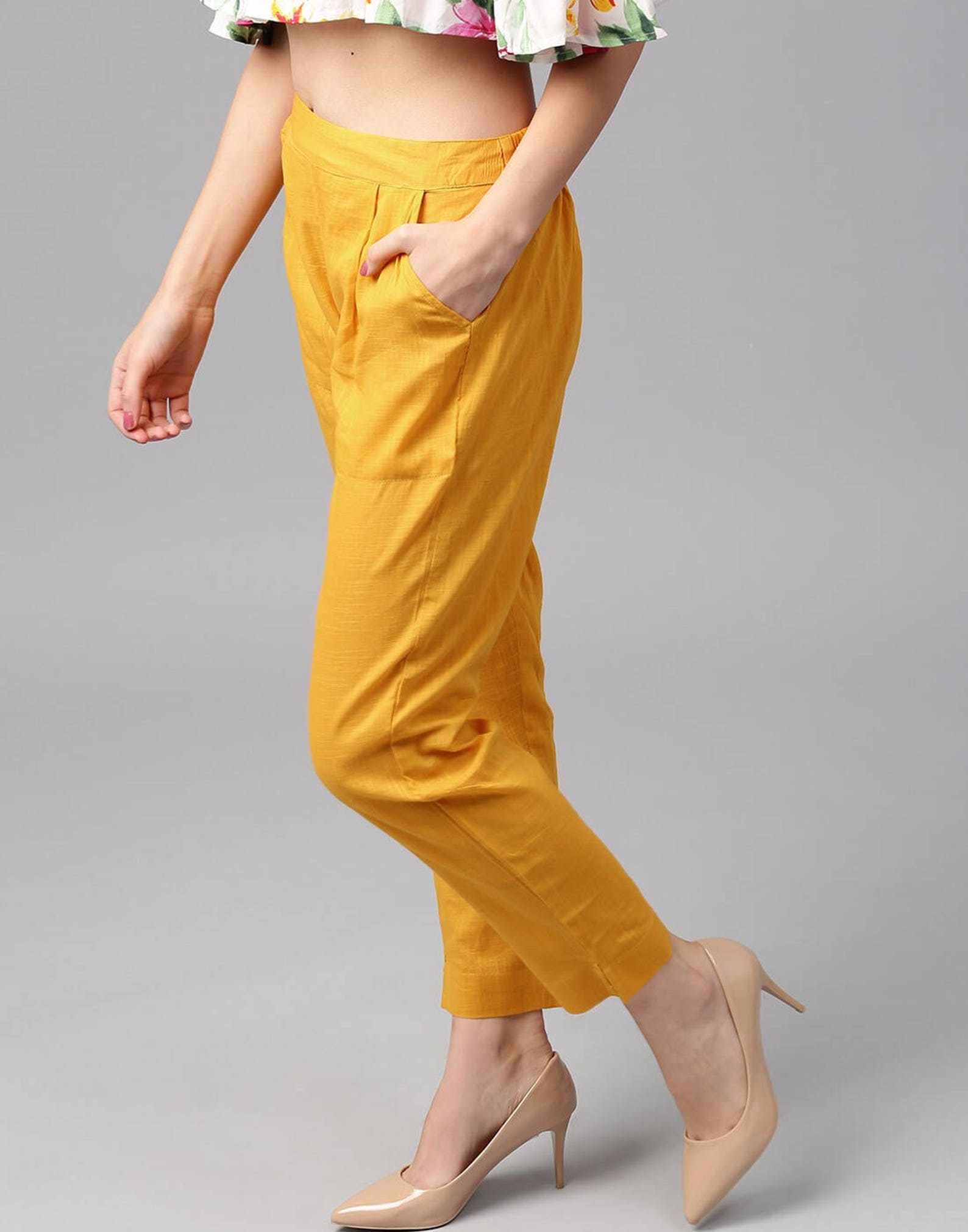 Cotton pants for women Cotton pants Casual pants Yellow | Etsy