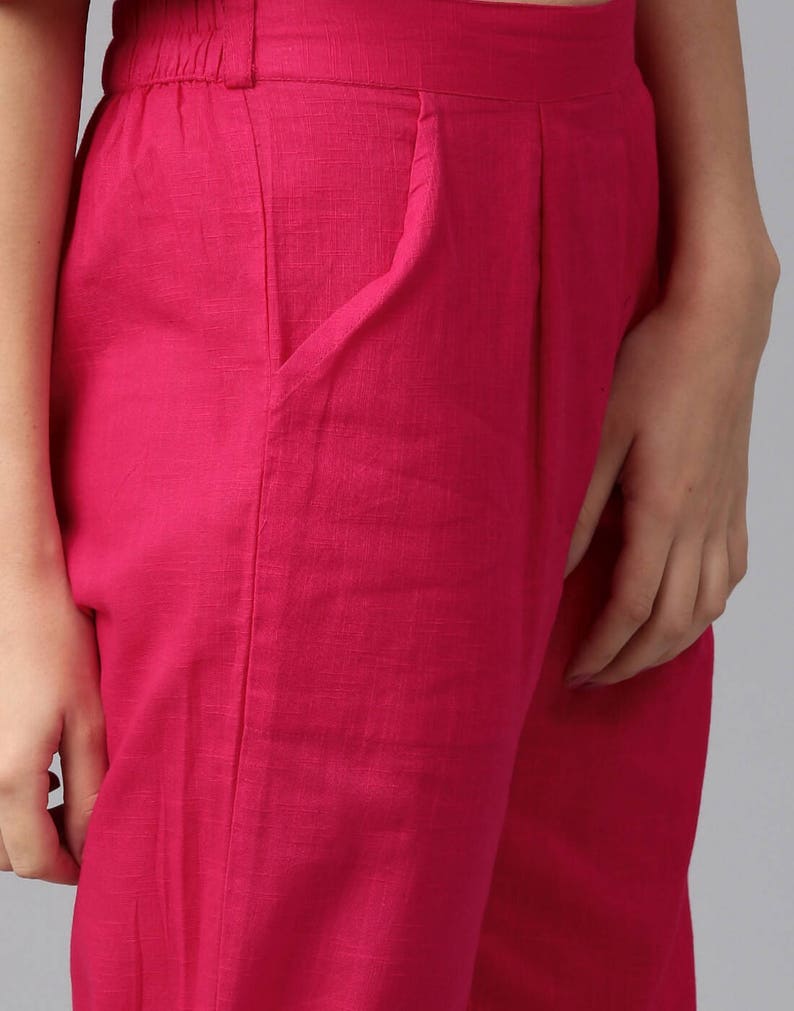 Women pants ON SALE Comfortable pants Casual pants Pocket pants Cotton pants Pink pants Elastic waist pants Cotton pants for women