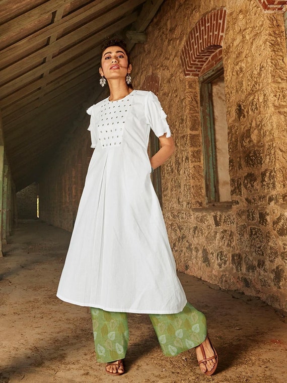 white long kurti dress