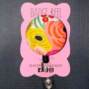 Badge Reel. Nurse Name Badge ID Holder. Retractable. Floral reel. Rifle paper co. Plant lover.