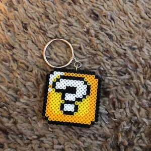 Mini perler beads keychains, geeks keychains, gamers keychains, geeky accessories, pixelated keychains