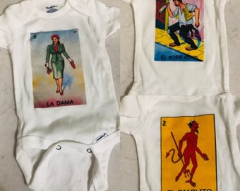 Loteria Bodysuit. Loteria onesie. Mexican onesie. Latin onesie. Funny Baby Onesie, Baby Gift, Baby Shower Gift, Baby Bodysuit, Baby Onesie