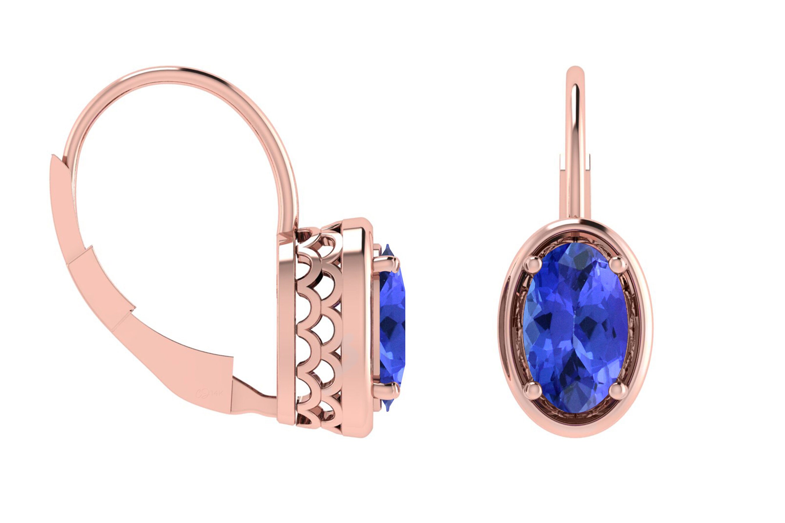 Rose gold 2024 tanzanite earrings