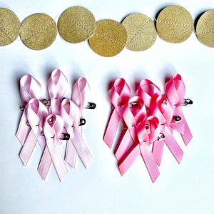 Ruban rose - depistage cancer du sein - avec épingle