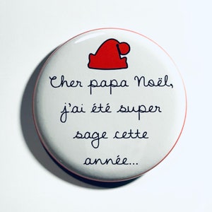 Badge épingle de Noël personnalisé cadeau personnalisé 56mm image 1