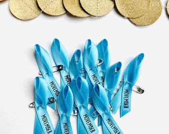 Pin's Ruban Bleu - Cancer Prostate Et Colon - Engagés