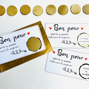 Carte à gratter, bon pour à gratter personnalisable cadeau surprise/annnonce tarif dégressif (saint Valentin, surprise, anniversaire…) image 2