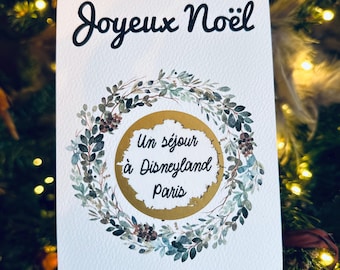 Carte à gratter de Noël,ticket, bon pour à gratter personnalisable cadeau surprise/annnonce