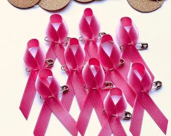 Cocarde ruban octobre rose VIERGE épingle pin's sensibilisation cancer du sein