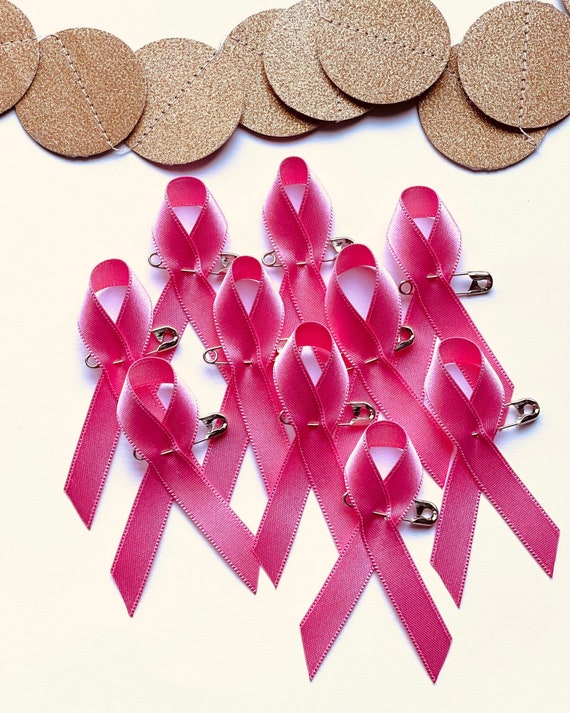 Broches Ruban Rose Foncé Avec Perle – Lot De 100 Pour Sensibilisation Cancer Du Sein, épingles à Nourrice, événements Et Soutien