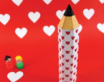 DIY Kinder Aktivität Basteln, Herzen DIY Vorlagen Origami Dekor, druckbare Kinder Origami Herzen Anleitung Bleistift, Pdf Sofort Download